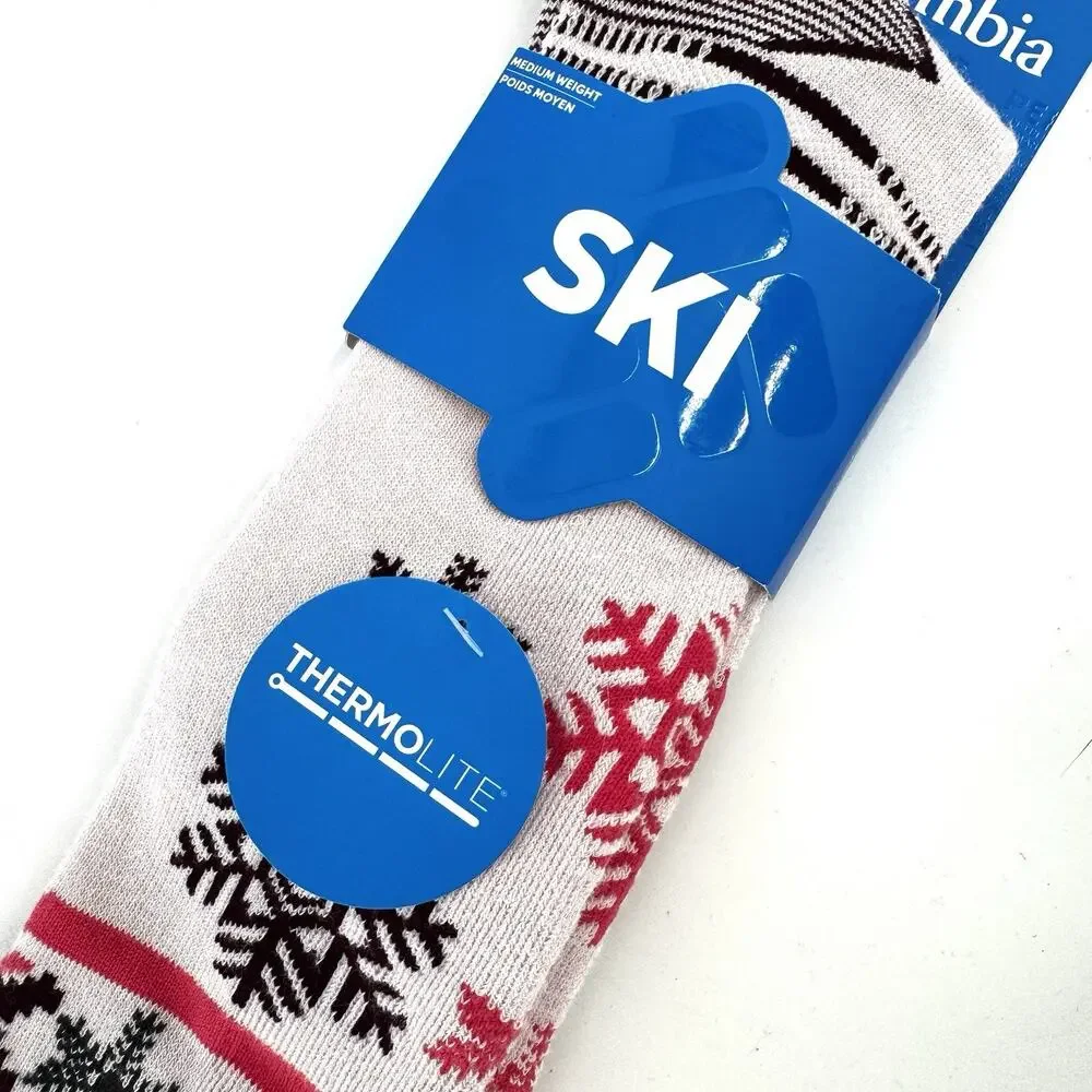 Columbia Women's Thermolite Snowflake Ski Socks Pink Unisex Size Medium